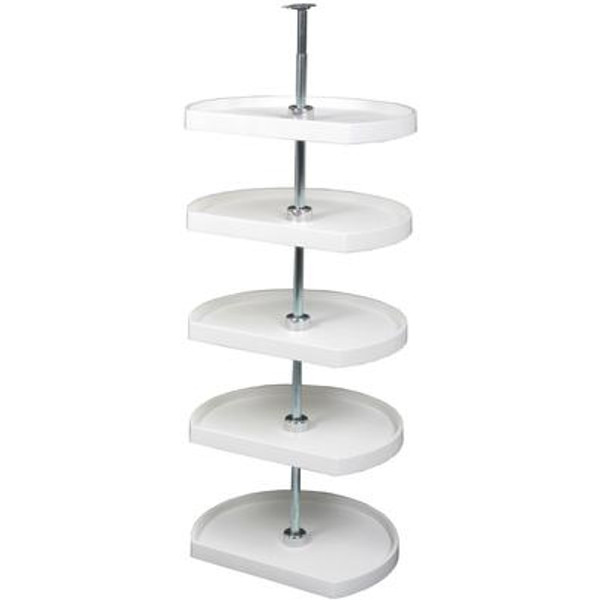 D-Shaped 5 Shelf Poly Lazy Susan - 22 Inches Diameter