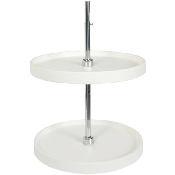 Full Round 2 Shelf Poly Lazy Susan - 18 Inches Diameter