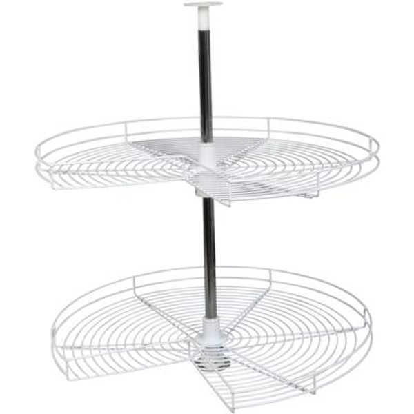 Kidney-Shaped White Wire Lazy Susan - 24 Inches Diameter