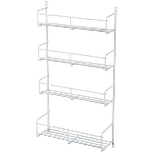 Door Mounted White Spice Rack Single Pack - 10.8125 Inches Wide