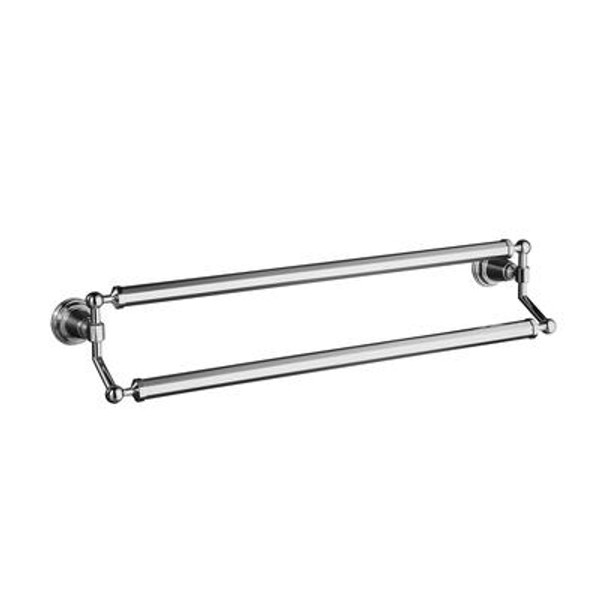 Pinstripe 24 Inch Double Towel Bar in Polished Chrome