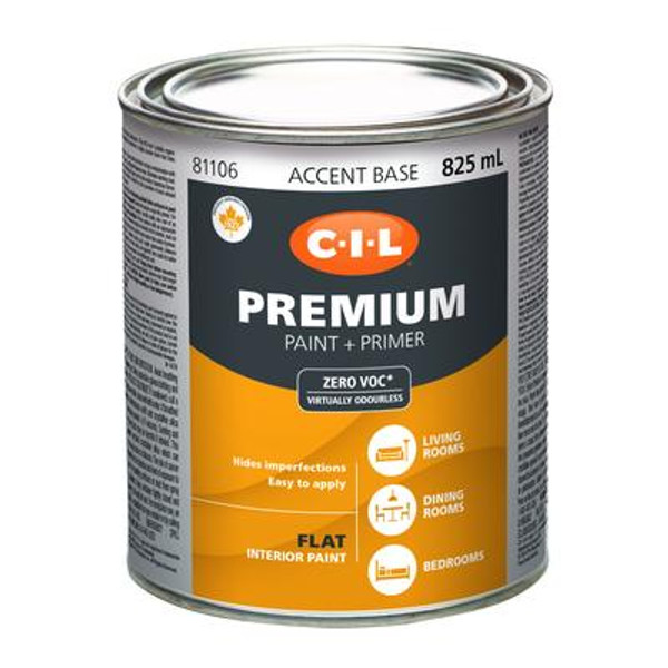 CIL Premium Interior Flat Accent Base 825 mL