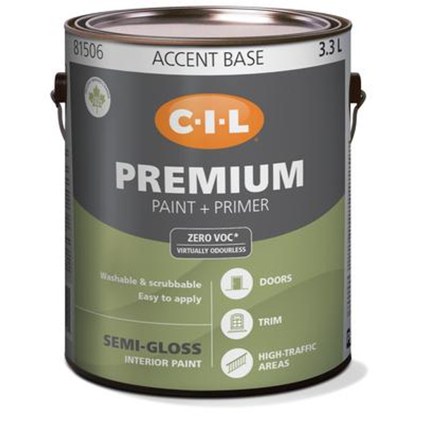 CIL Premium Interior Semi-Gloss Accent Base 3.3 L