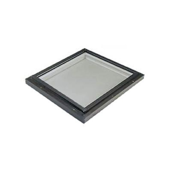 Fixed Curb Mount LoE3 Clear Glass Skylight - 2 Feet x 2 Feet With GREY Cap