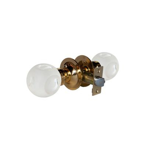 ABC Frosted Brass Passive LED Door Knob