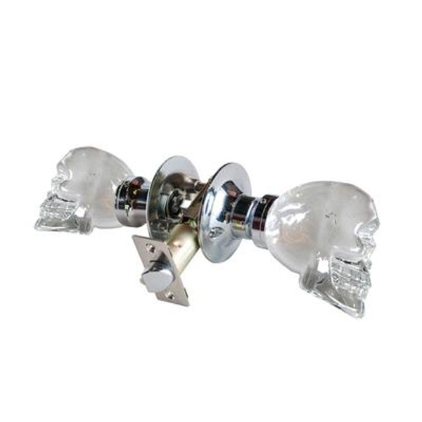 Skull Chrome Passive LED Door Knob