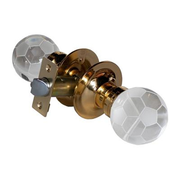 Soccer Ball Brass Passive LED Door Knob
