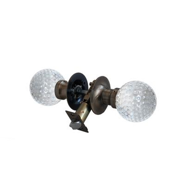 Golf Ball Antique Brass Passive LED Door Knob