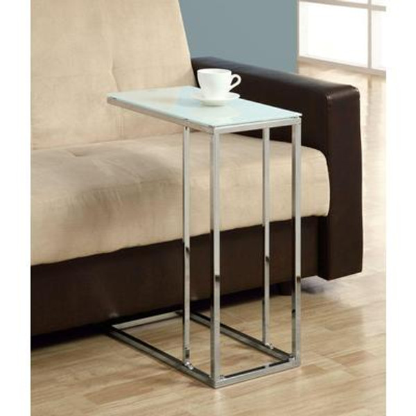 Accent Table - Chrome Metal With Tempered Glass