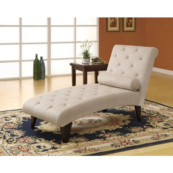 Chaise Lounger - Taupe Velvet Fabric