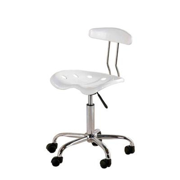 White Tractor Seat Task Chair