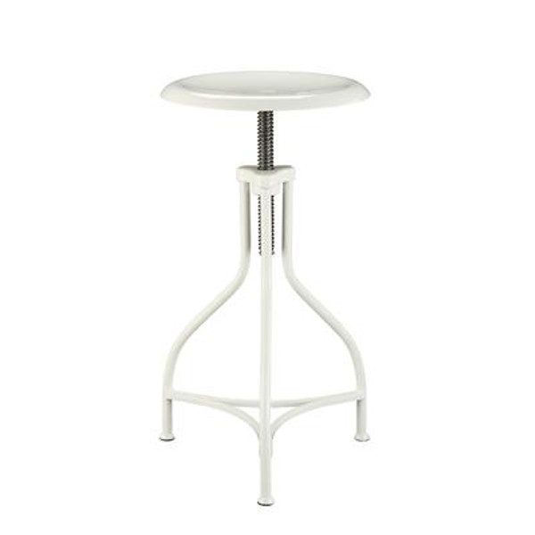 White Adjustable Logan Metal Stool