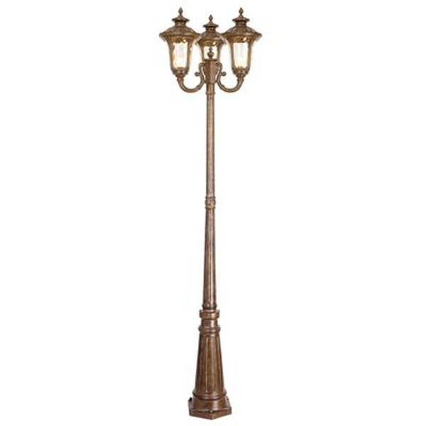 Providence 3 Light Moroccan Gold Outdoor Incandescent Post Light