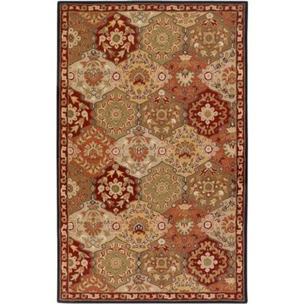 Abbaretz Red Wool Accent Rug - 2 Ft. x 3 Ft. Area Rug