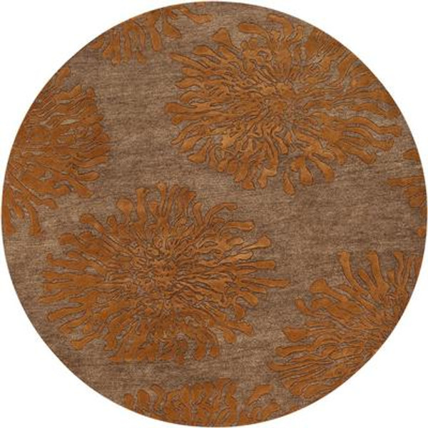 Beaumont Sand Brown New Zealand Wool 8 Feet Round Area Rug