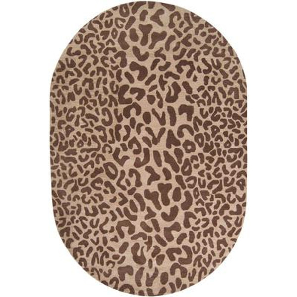 Alhambra Tan Wool 8 Ft. x 10 Ft. Area Rug Oval