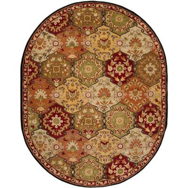 Abbaretz Red Wool Oval  - 8 Ft. x 10 Ft. Area Rug