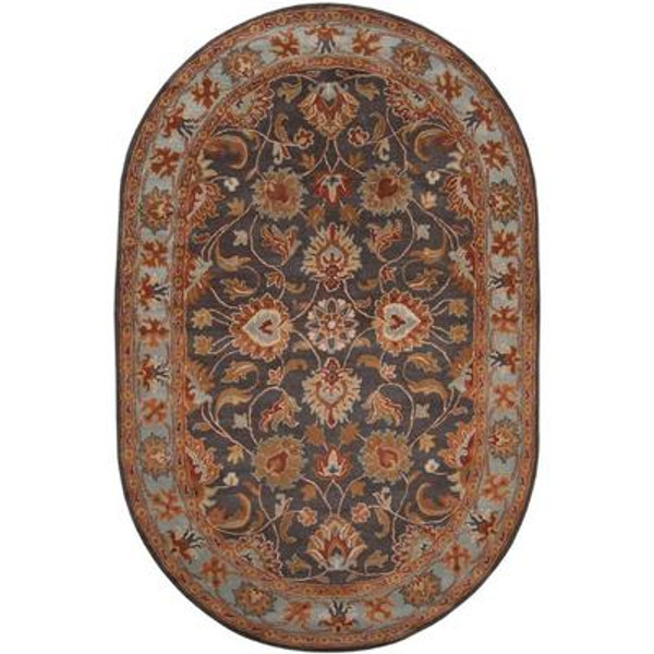 Benicia Charcoal Wool Oval  - 6 Ft. x 9 Ft. Area Rug