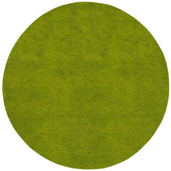 Agoura Lime Green New Zealand Felted Wool 8 Ft. Round Area Rug