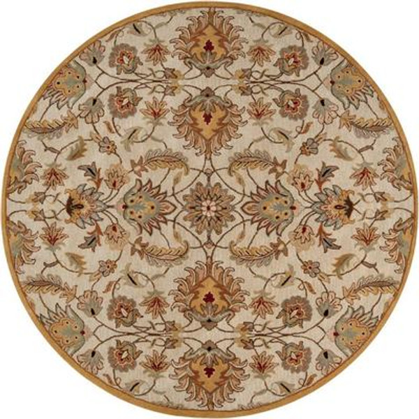 Calimesa Gold Wool Round  - 8 Ft. Area Rug