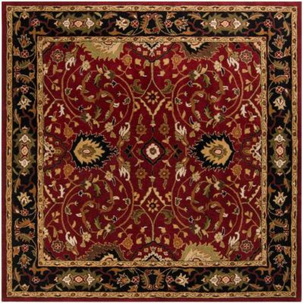 Calistoga Red Wool Square  - 4 Ft. Area Rug