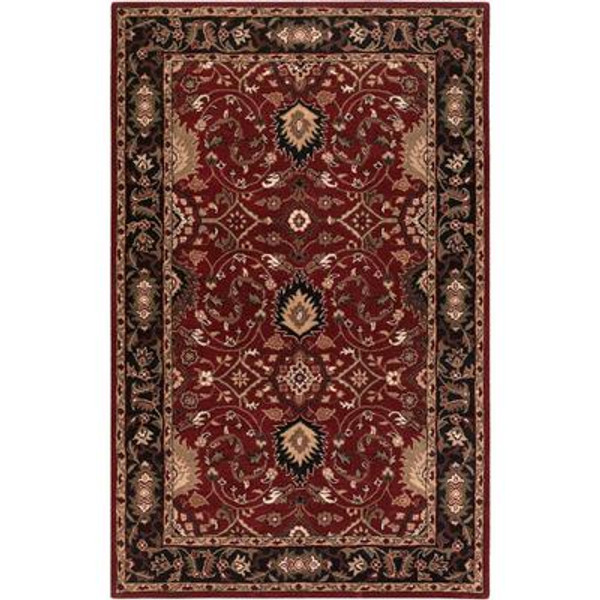 Calistoga Red Wool  - 5 Ft. x 8 Ft. Area Rug