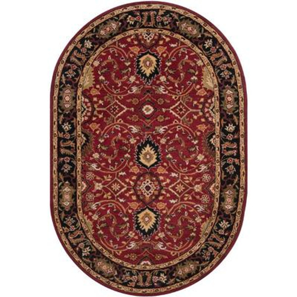 Calistoga Red Wool Oval  - 6 Ft. x 9 Ft. Area Rug