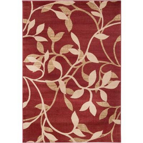 Lacombe Tea Leaves Polypropylene  - 5 Ft. 3 In. x 7 Ft. 6 In. Area Rug