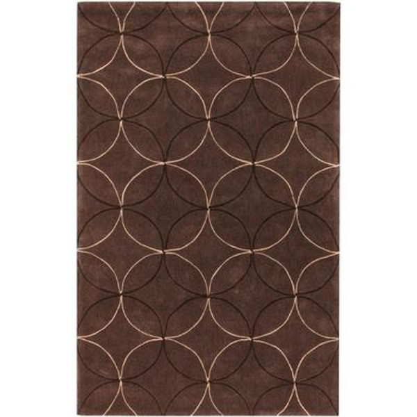 Jarze Brown Polyester 5 Ft. x 8 Ft. Area Rug