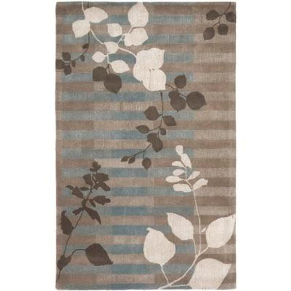 Nelson Gray New Zealand Wool  - 3 Ft. 3 In. x 5 Ft. 3 In. Area Rug