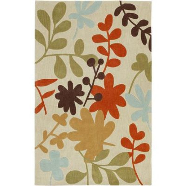 Nailly Ivory Polyester  - 3 Ft. 6 In. x 5 Ft. 6 In. Area Rug