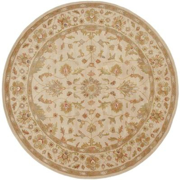 Palaja Beige Wool Round  - 8 Ft. Area Rug