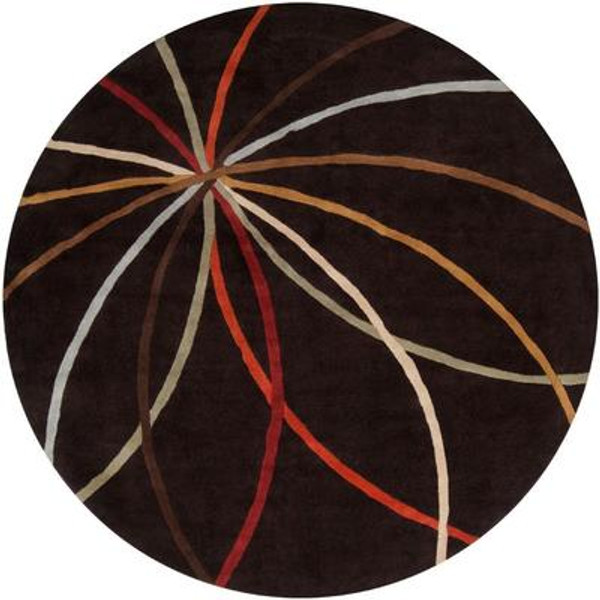 Sadirac Chocolate Wool 6 Feet Round Area Rug