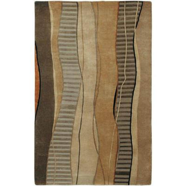 Taninges Cocoa Semi-Worsted New Zealand Wool 8 Feet x 11 Feet Area Rug