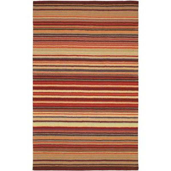 Valanjou Burgundy Wool Area Rug - 9 Feet x 13 Feet