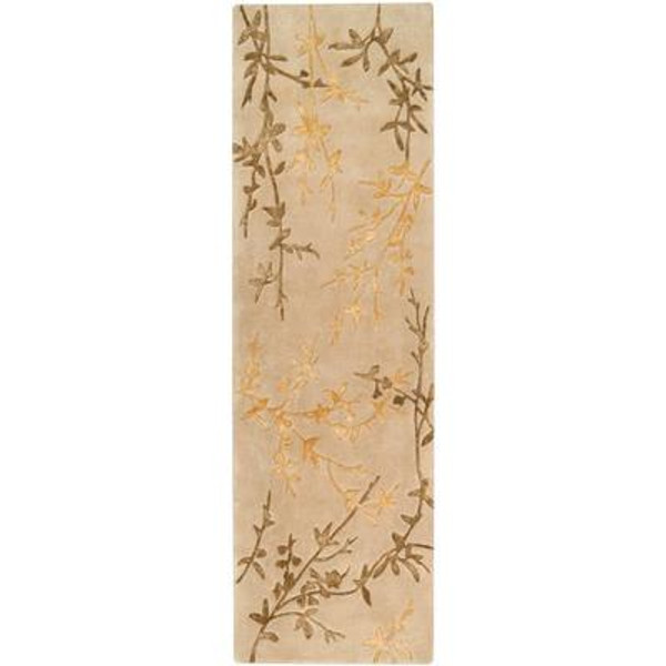 Vancouver Tan Wool / Viscose Runner - 2 Ft. 6 In. x 8 Ft. Area Rug