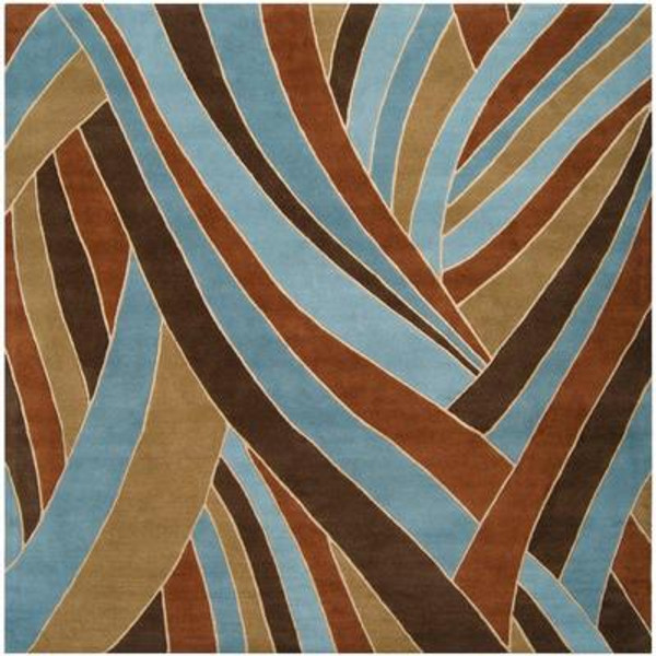 Querrien Sky Wool 8 Feet Square Area Rug