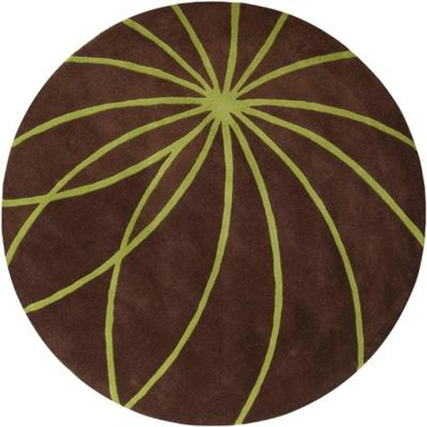 Randan Chocolate Wool 8 Feet Round Area Rug