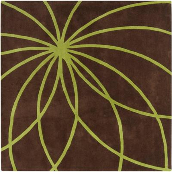 Randan Chocolate Wool 9 Feet x 9 Feet Square Area Rug