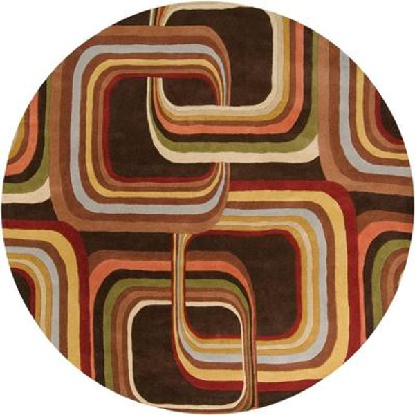 Rai Chocolate Wool 9 Feet 9 Feet Round Area Rug