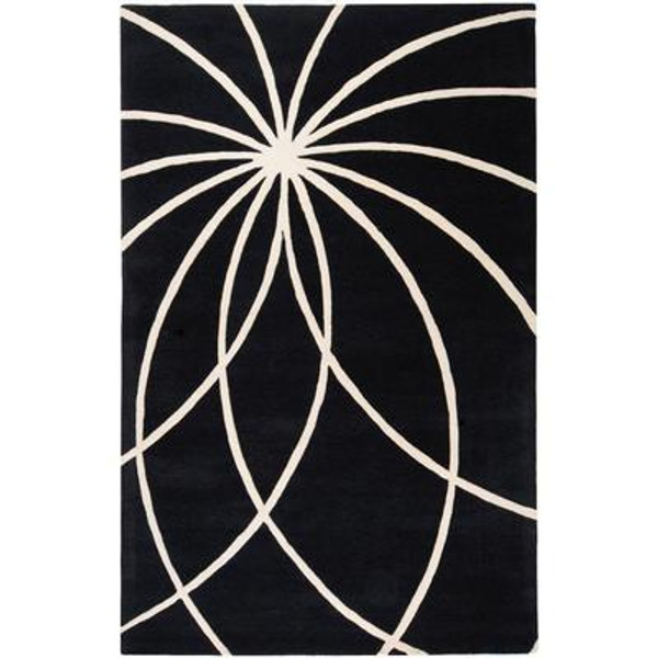 Rambouillet Black Wool 4 Ft. x 6 Ft. Area Rug