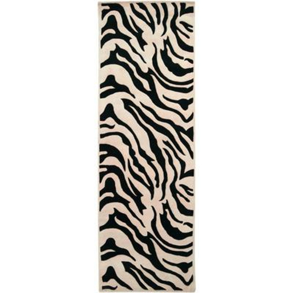 Talange Black New Zealand Wool 2 Feet 6 Inch x 8 Feet Runner