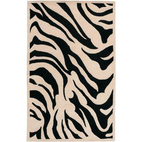 Talange Black New Zealand Wool 9 Feet x 13 Feet Area Rug