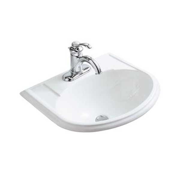 Devonshire Self-Rimming Lavatory in White