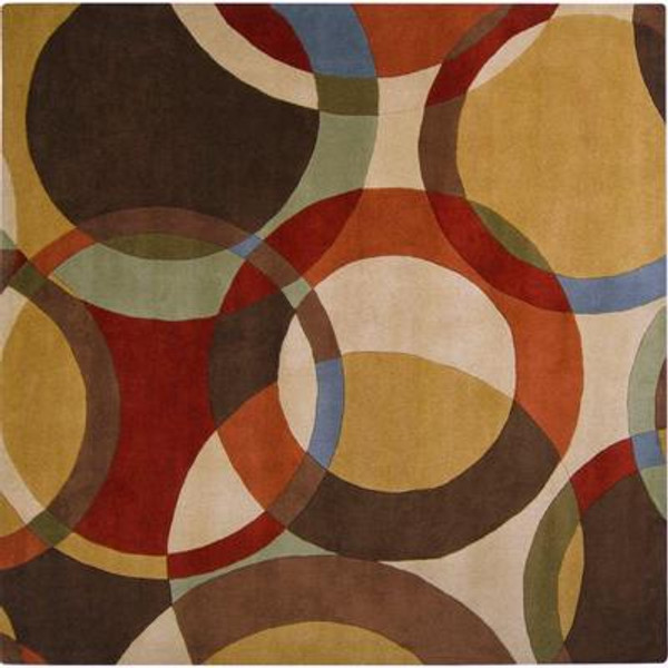 Sablet Chocolate Wool 4 Feet Square Area Rug