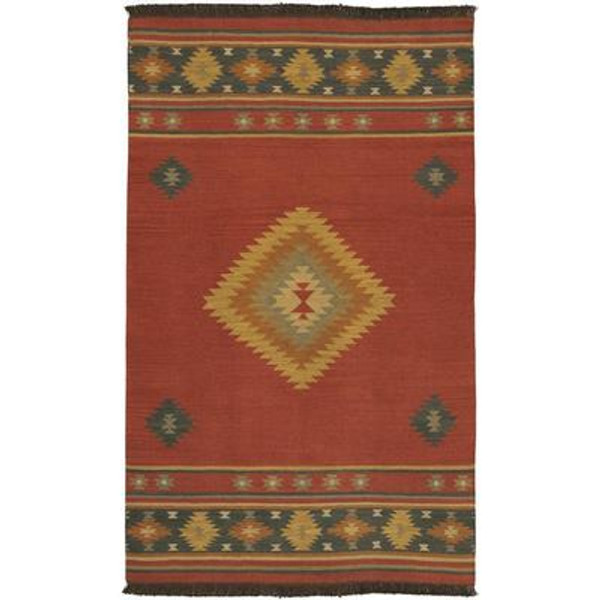 Vagney Red Clay Wool 2 Feet x 3 Feet Accent Rug