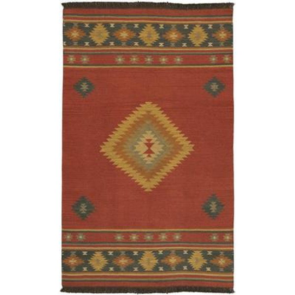 Vagney Red Clay Wool Area Rug - 8 Feet x 11 Feet