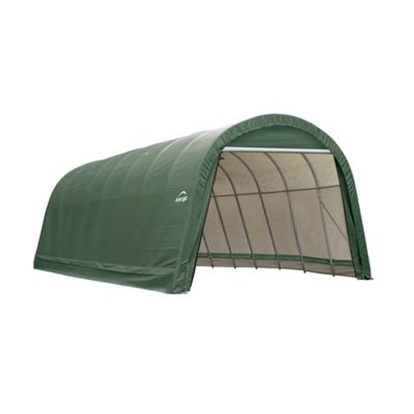 Green Cover Round Style Shelter - 14 Feet x 28 Feet x 12 Feet