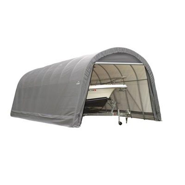 Grey Cover Round Style Shelter - 14 x 24 x 12 Feet