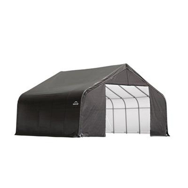 Grey Cover Peak Style Shelter - 26 Feet x 20 Feet x 16 Feet